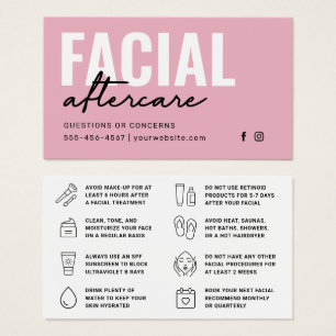 Any Colour Facial Aftercare Instructions Card