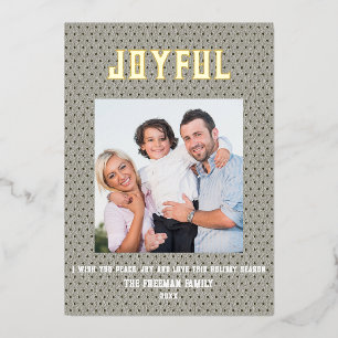 Any Colour Faux Lather Minimal Christmas Foil Holiday Card