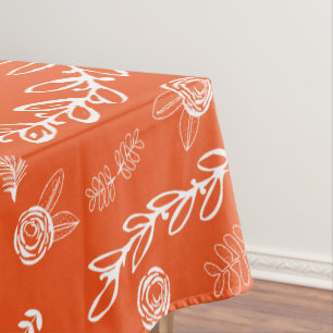Any Colour Floral Garland Swirl Cotton Tablecloth