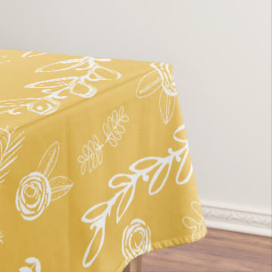 Any Colour Floral Garland Swirl Cotton Tablecloth