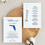 Any Colour Florida Wedding Welcome Letter Itinerar<br><div class="desc">This modern and elegant card is the perfect addition to your hotel welcome bags. Enter the main events and a customized note to help your guests navigate the weekend. The size allows you to enter all the information you need. Everything in this card is editable. To change colours or move...</div>