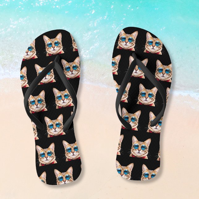 Any Colour Funny Personalized Cat Photo Flip Flops (Any Color Funny Personalized Cat Photo Flip Flops
)