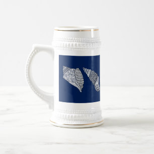 Any Colour Hand Drawn Sea Shells Beer Stein