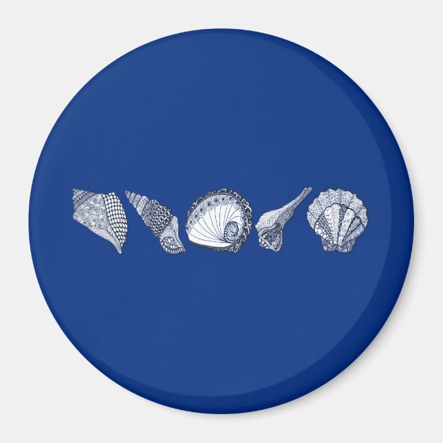 Any Colour Hand Drawn Seashells Magnet (Front)
