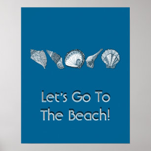 Any Colour Hand Drawn Seashells Poster