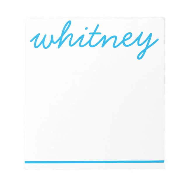 Any Colour - Handwritten Name Personalized Notepad (Front)