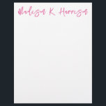 Any Colour Handwritten Script Name Letterhead Pape<br><div class="desc">PreppyPrint.com - Add your personalized touch to this letterhead paper. Click "personalize" then "customize" to change the font colour and size to adjust for the right look for your name. Transfer this design onto the products of your choice too! Please visit my designer store,  PreppyPrint.com,  for coordinating items.</div>