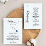 Any Colour Hawaii Wedding Welcome Letter Itinerary<br><div class="desc">This modern and elegant card is the perfect addition to your hotel welcome bags. Enter the main events and a customized note to help your guests navigate the weekend. The size allows you to enter all the information you need. Everything in this card is editable. To change colours or move...</div>