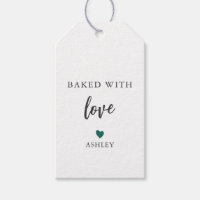 Any Colour Heart Baked With Love Tag, Homemade Coo