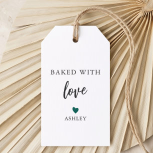 Any Colour Heart Baked With Love Tag, Homemade Coo Gift Tags