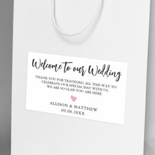 Any Colour Heart Minimalist Simple Wedding Welcome Sticker