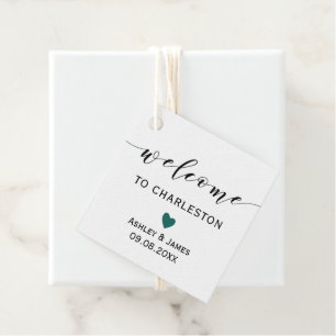 Any Colour Heart Wedding Welcome Gift Tags