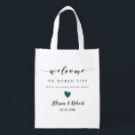 Any Colour Heart Wedding Welcome Tote Bag<br><div class="desc">Fill these fun reusable bags with your favourite treats to help make your guests' stay more enjoyable. To change heart colour,  click personalize and then "edit using the design tool." Select the heart,  then use the tools to make the changes.</div>