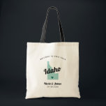 Any Colour Idaho Map Wedding Welcome Bag, Tote Bag<br><div class="desc">Wedding weekend welcome gift bag for out of town guests to your wedding, featuring image of Idaho. You may edit the colours for any part of this design, as well as move the heart to the location of your wedding. To change colours, click personalize and then "edit using the design...</div>