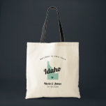 Any Colour Idaho Map Wedding Welcome Bag, Tote Bag<br><div class="desc">Wedding weekend welcome gift bag for out of town guests to your wedding, featuring image of Idaho. You may edit the colours for any part of this design, as well as move the heart to the location of your wedding. To change colours, click personalize and then "edit using the design...</div>