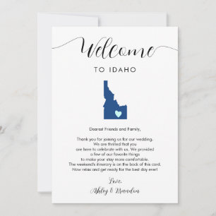 Any Colour Idaho Wedding Welcome Letter Itinerary