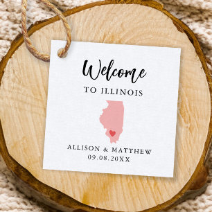 Any Colour Illinois Wedding Welcome Bag Favour Tags