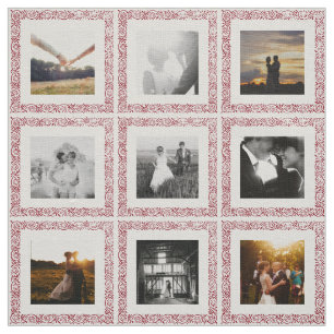 Any Colour Indian Vine 9 Photo Personalized Fabric
