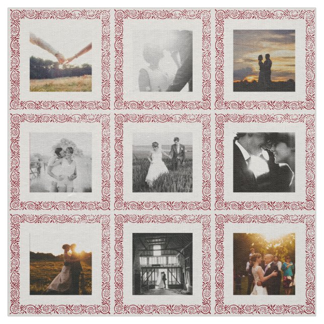 Any Colour Indian Vine 9 Photo Personalized Fabric (Swatch)