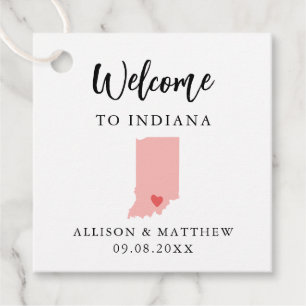Any Colour Indiana Wedding Welcome Bag Favour Tags