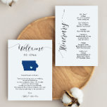 Any Colour Iowa Wedding Welcome Note Itinerary<br><div class="desc">This modern and elegant card is the perfect addition to your hotel welcome bags. Enter the main events and a customized note to help your guests navigate the weekend. The size allows you to enter all the information you need. Everything in this card is editable. To change colours or move...</div>