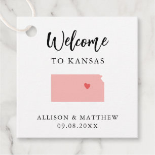 Any Colour Kansas Wedding Welcome Bag Favour Tags