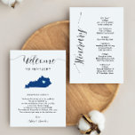 Any Colour Kentucky Wedding Welcome Note Itinerary<br><div class="desc">This modern and elegant card is the perfect addition to your hotel welcome bags. Enter the main events and a customized note to help your guests navigate the weekend. The size allows you to enter all the information you need. Everything in this card is editable. To change colours or move...</div>