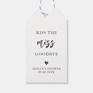 Any Colour Kiss the Miss Goodbye Bridal Shower Gift Tags