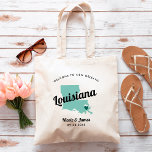 Any Colour Louisiana Map Wedding Welcome Bag, Tote Bag<br><div class="desc">Wedding weekend welcome gift bag for out of town guests to your wedding, featuring image of Louisiana. You may edit the colours for any part of this design, as well as move the heart to the location of your wedding. To change colours, click personalize and then "edit using the design...</div>