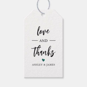 Any Colour Love and Thanks Tag, Wedding Gift Tags