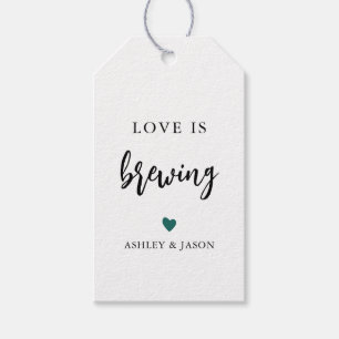 Any Colour Love is Brewing, Coffee or Tea, Wedding Gift Tags