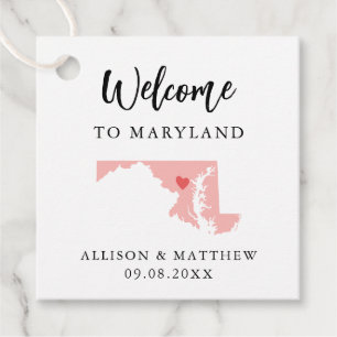 Any Colour Maryland Wedding Welcome Bag Favour Tags