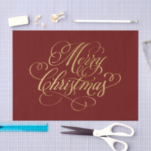 Any Colour Merry Christmas Gold Tissue Paper