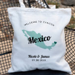 Any Colour Mexico Destination Wedding Welcome Bag, Tote Bag<br><div class="desc">Wedding weekend welcome gift bag for out of town guests to your wedding, featuring image of Mexico. You may edit the colours for any part of this design, as well as move the heart to the location of your wedding. To change colours, click personalize and then "edit using the design...</div>
