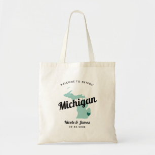 Any Colour Michigan Map Wedding Welcome Bag, Tote Bag