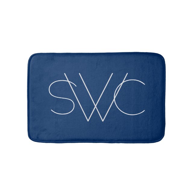 Any Colour - Modern Monogram Bath Mat (Front)