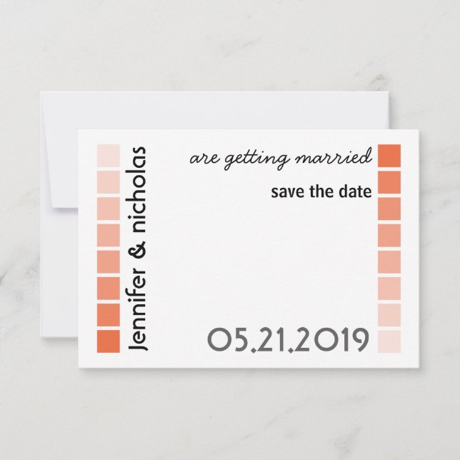 Any Colour Modern Typography Wedding Save the Date (Front)