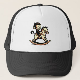 Any Colour Monkey On Rocking Horse Trucker Hat