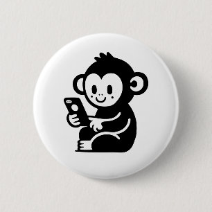 Any Colour Monkey Phone 2 Inch Round Button