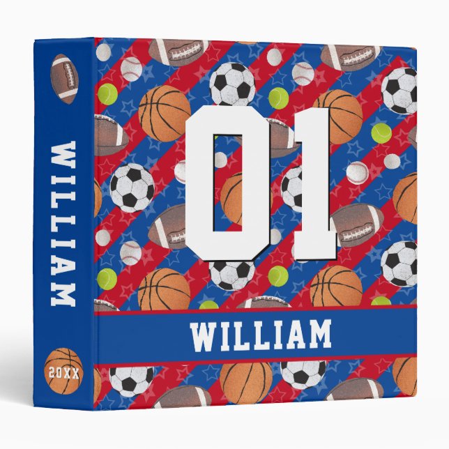Any Colour – Multi Ball Sports Binder (Front/Spine)