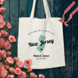 Any Colour New Jersey Map Wedding Welcome Bag, Tote Bag<br><div class="desc">Wedding weekend welcome gift bag for out of town guests to your wedding, featuring image of New Jersey. You may edit the colours for any part of this design, as well as move the heart to the location of your wedding. To change colours, click personalize and then "edit using the...</div>
