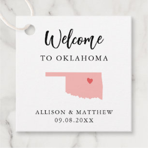 Any Colour Oklahoma Wedding Welcome Bag Favour Tags