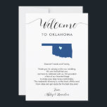 Any Colour Oklahoma Wedding Welcome Itinerary<br><div class="desc">This modern and elegant card is the perfect addition to your hotel welcome bags. Enter the main events and a customized note to help your guests navigate the weekend. The size allows you to enter all the information you need. Everything in this card is editable. To change colours or move...</div>
