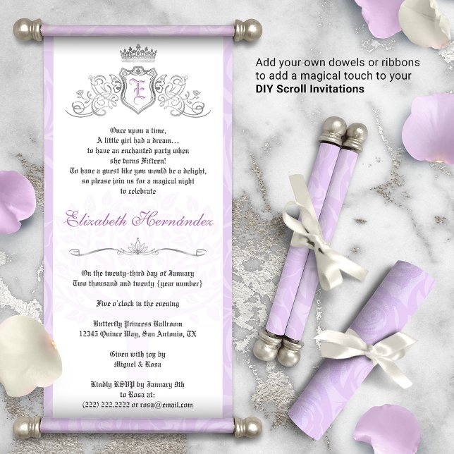 Any Colour Once Upon a Time DIY Scroll Invitations (DIY scrolls do not come with dowels. Add your own or roll up with a ribbon for a personalized touch!)