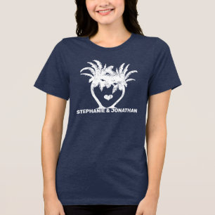 Any Colour Palm Tree Beach Wedding Tri-Blend Shirt