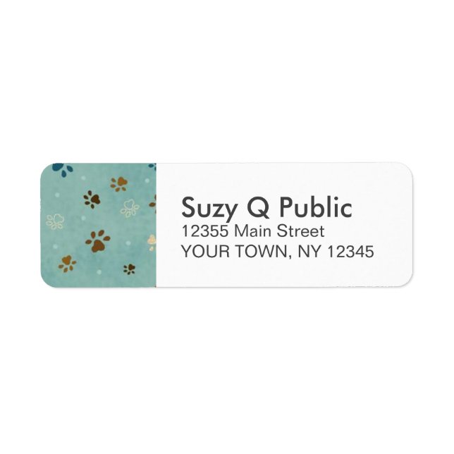 Any Colour Paw Print Personal Address Labels (Front)