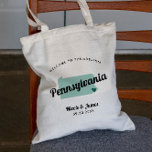 Any Colour Pennsylvania Map  Wedding Welcome Bag, Tote Bag<br><div class="desc">Wedding weekend welcome gift bag for out of town guests to your wedding, featuring image of Pennsylvania. You may edit the colours for any part of this design, as well as move the heart to the location of your wedding. To change colours, click personalize and then "edit using the design...</div>