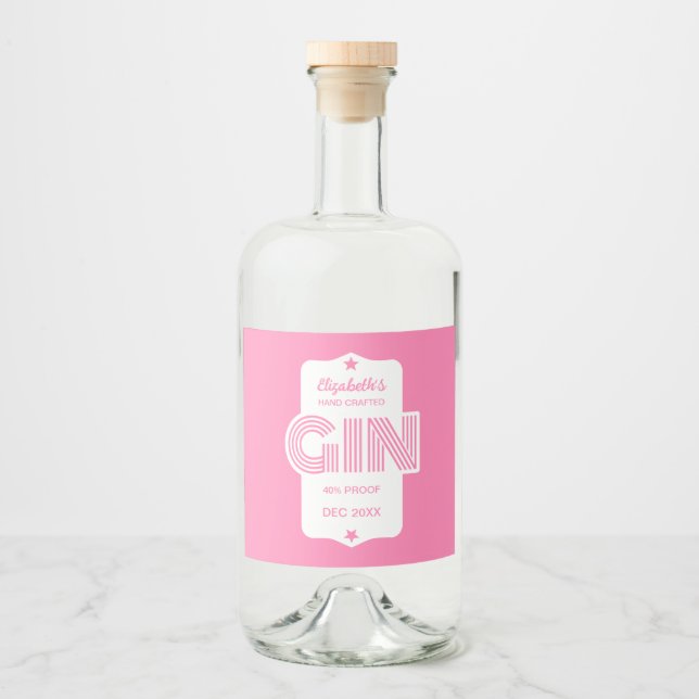 Any Colour Personalised Gin Sticker (Front)