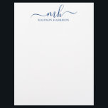 Any Colour Personalized Initials & Name Letterhead<br><div class="desc">PreppyPrint.com - Add your personalized touch to this letterhead paper. Click "personalize" then "customize" to change the font colour and size to adjust for the right look for your name. Transfer this design onto the products of your choice too! Please visit my designer store,  PreppyPrint.com,  for coordinating items.</div>