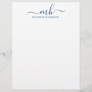 Any Colour Personalized Initials & Name Letterhead